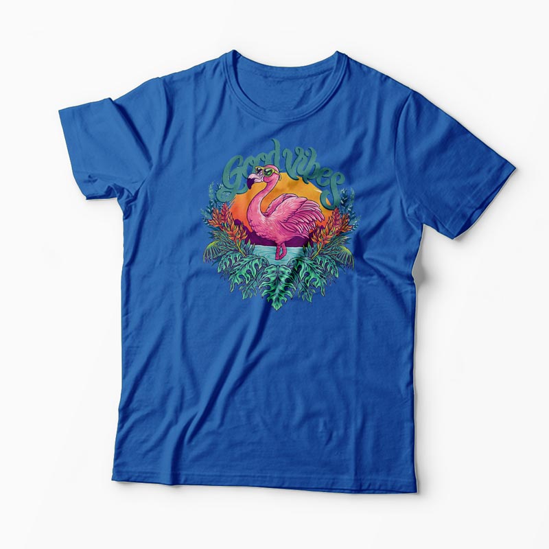 Tricou Tropical Flamingo - Bărbați-Albastru Regal